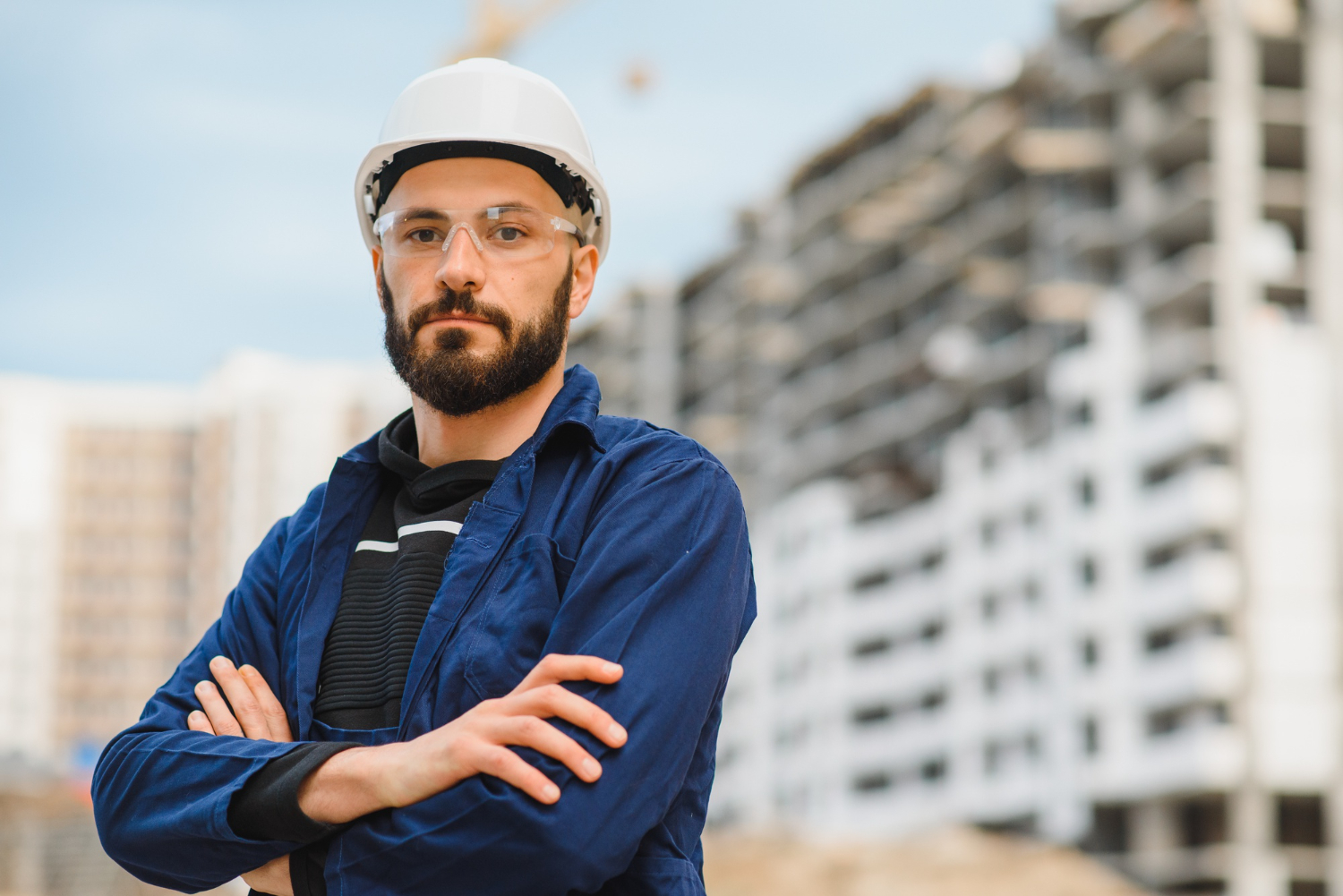 Artisan BTP sur chantier