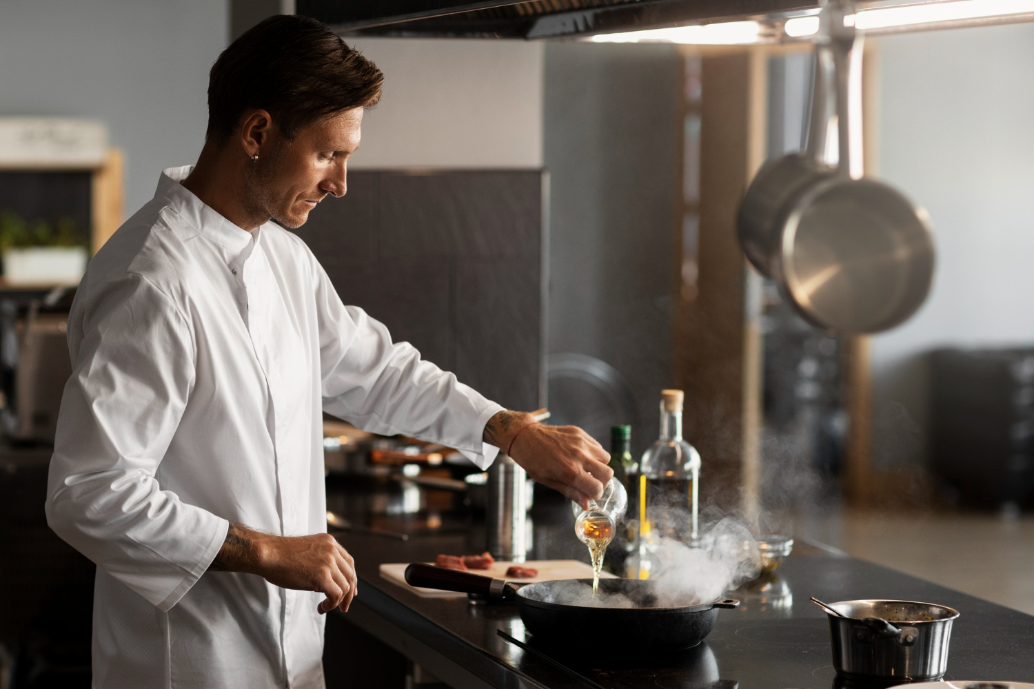 Chef cuisinier en cuisine